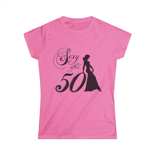 Sexy After 50 Women's Softstyle Tee - Fun and Empowering Casual Wear